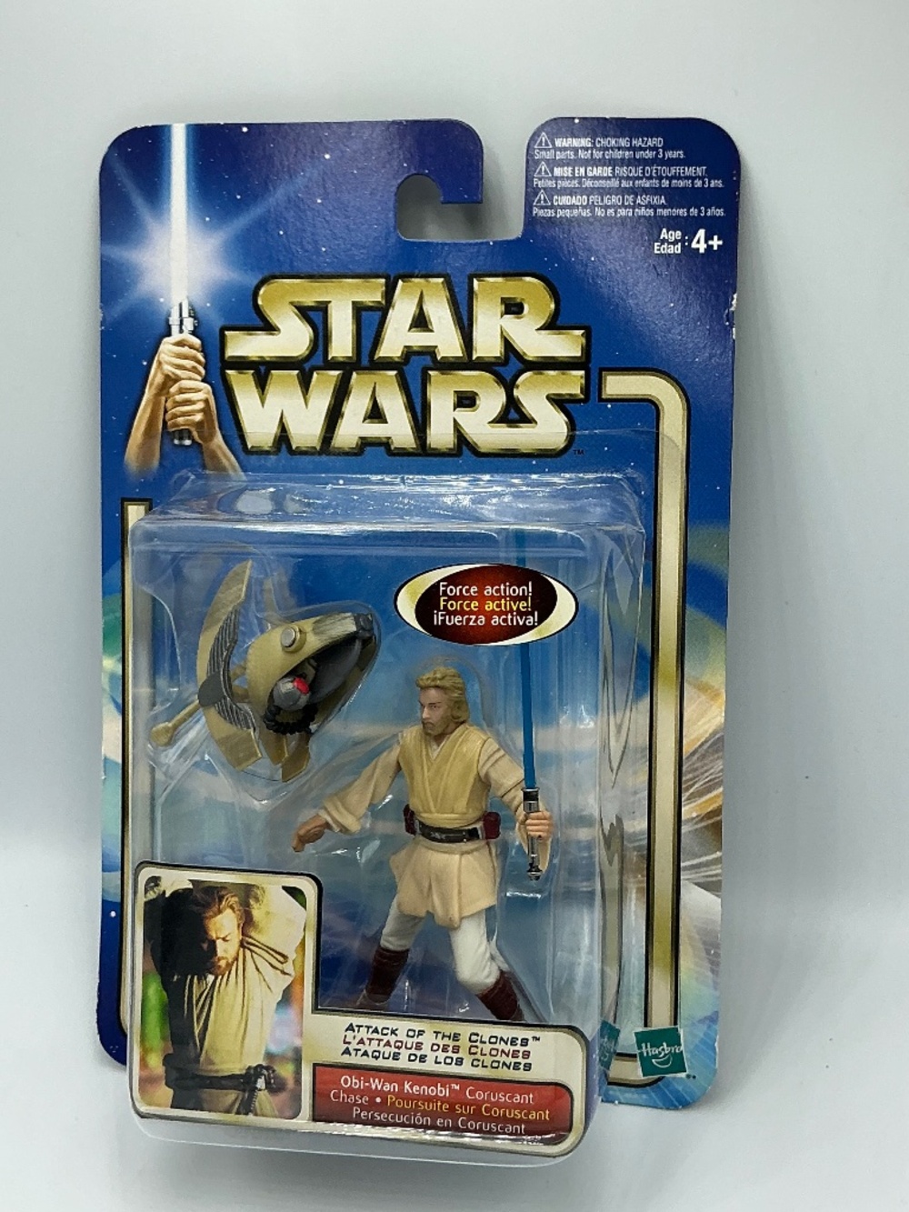 Star Wars Saga Series Obi-Wan Kenobi Coruscant Chase Action Figure 2002 Hasbro